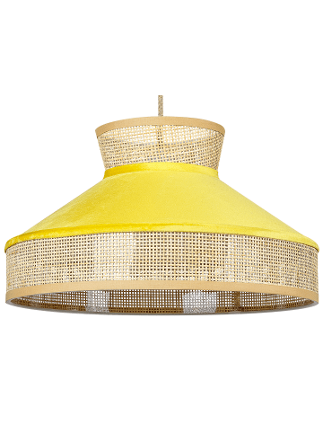 Beliani Pendelleuchten BATALI in Naturfarben/Gelb - (W) 45 x (H) 167 x (L) 45 cm