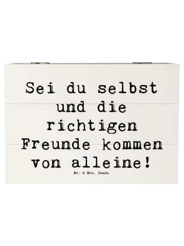 Mr. & Mrs. Panda Schatztruhe Spruch Neue Freunde finden mit Spruch in Weiß