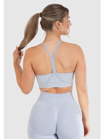 SMILODOX Sport BH Batik Acid Scrunch in Hellblau