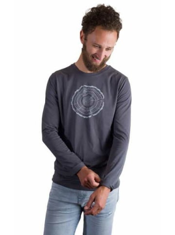 Life-Tree Rundhals Langarmshirt für Herren in grau