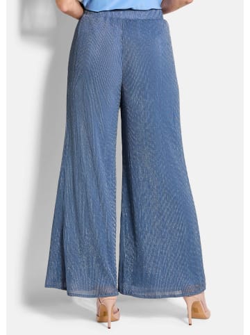 GOLDNER Kurzgröße:  Schlupfhose mit Glanzeffekt in blau