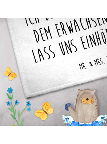 Mr. & Mrs. Panda Handtuch Einhorn Pupsen mit Spruch in Weiß