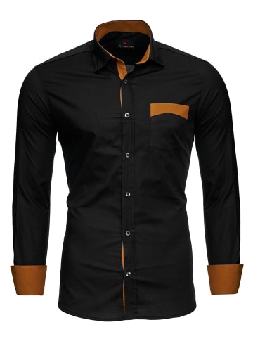 RESLAD Hemd Two-Tone in schwarz
