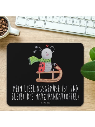 Mr. & Mrs. Panda Mauspad Smörle Rodeln mit Spruch in Schwarz