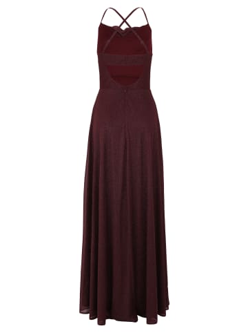 Vera Mont Abendkleid mit Wasserfallausschnitt in Dark Red/Grey