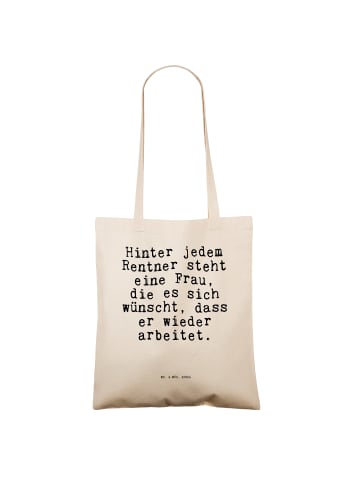 Mr. & Mrs. Panda Tote Bag Hinter jedem Rentner steht... mit Spruch in Creme
