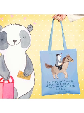 Mr. & Mrs. Panda Tragetasche Pferd Reiten mit Spruch in Sky Blue