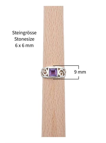 mantraroma 925er Silber - Ringe mit Amethyst facettiert