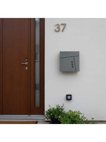 relaxdays Briefkasten in Anthrazit - (B)37 x (H)37,5 x (T)10,5 cm