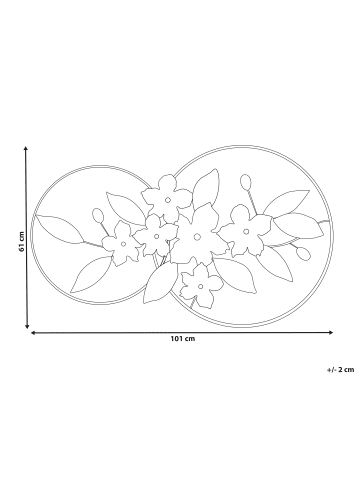 Beliani Wandobjekt DYSPROSIUM in Gold/Weiß/Grau - (W) 101 x (H) 61 x (L) 6 cm