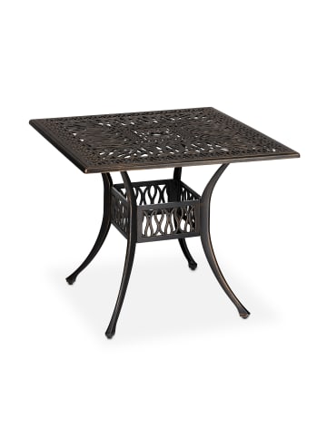 relaxdays Gartentisch in Schwarz/ Bronze- (B)90 x (H)75 x (T)90 cm
