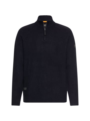 Camel Active Leichter Pullover mit Stehkragen und Reißverschluss in Navyblau