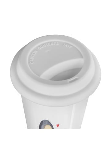 Mr. & Mrs. Panda Thermobecher To Go Pinguin umarmen ohne Spruch in Weiß