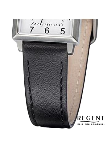 Regent Armbanduhr Regent Lederarmband schwarz extra groß (ca. 20x29mm)