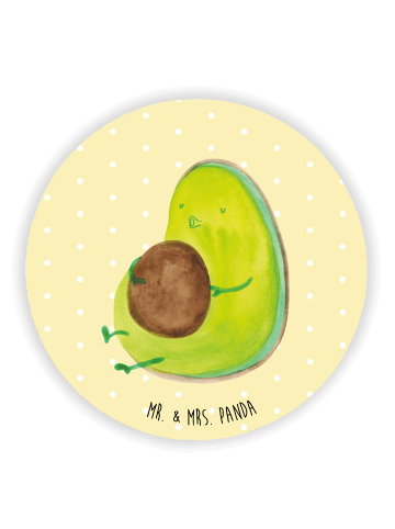 Mr. & Mrs. Panda Rund Magnet Avocado Pfeifen ohne Spruch in Gelb Pastell