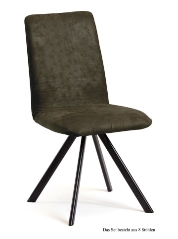 58 aufm Kessel ESSZIMMERSTUHL (8er-Set) Datja 47x92x60 Schwarz/Khaki