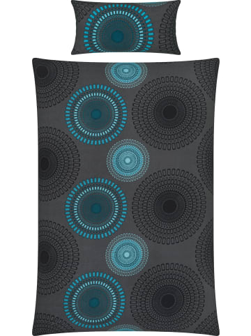 REDBEST Biber Bettwäsche in anthrazit-petrol