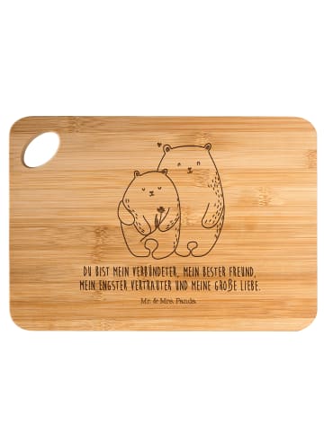 Mr. & Mrs. Panda Holzbrett Bären Liebe mit Spruch in Braun