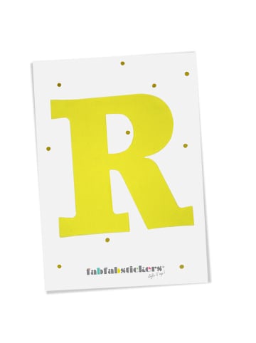 Fabfabstickers Buchstabe "R" aus Stoff in Green-Mix zum Aufbügeln