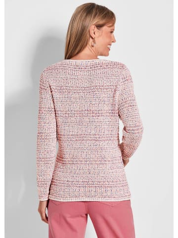 GOLDNER Strickpullover Multicolor 3D-Optik mit U-Boot-Ausschnitt in pink / gemustert