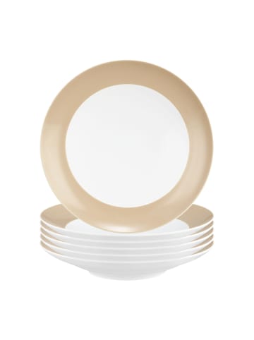 Seltmann Weiden 6er Set Suppenteller Liberty Pure Colors in ø 23,5 cm in Dusty Beige