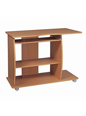 KADIMA DESIGN Computertisch GRASSE rollbar Buche 90 x 71 x 50 cm mit in Sonoma