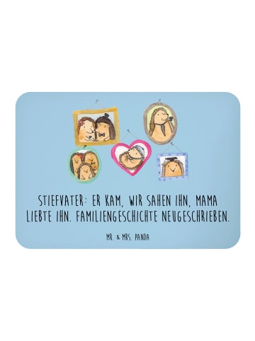 Mr. & Mrs. Panda Magnet Stiefvater Liebe mit Spruch in Blau Pastell