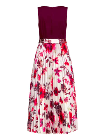 Vera Mont Cocktailkleid mit Plissee in Patch Dark Red/Cream