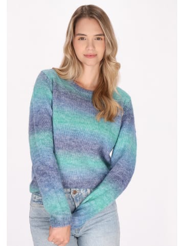 myMo Damen Sweater in Blau Mehrfarbig