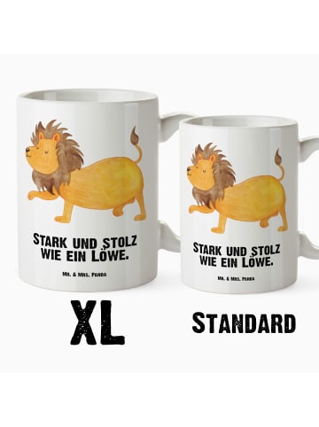 Mr. & Mrs. Panda Becher Sternzeichen Löwe mit Spruch in Weiß