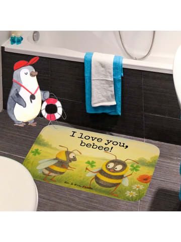 Mr. & Mrs. Panda Badevorleger Bienen Paar Design mit Spruch in Weiß