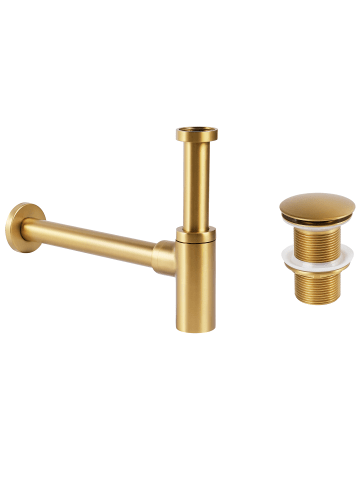 Beliani Siphon MAFREDI in Gold - (W) 7 x (H) 14 x (L) 33 cm