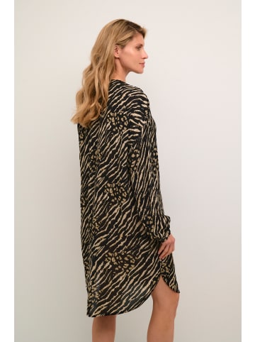 Kaffe Kleid KAamber Oversize fit in Black And Brown Animal Print