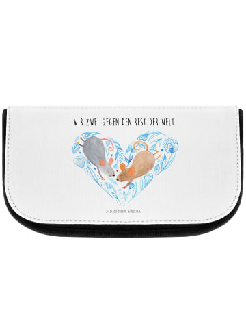 Mr. & Mrs. Panda Waschtasche Mäuse Herz mit Spruch in Weiß