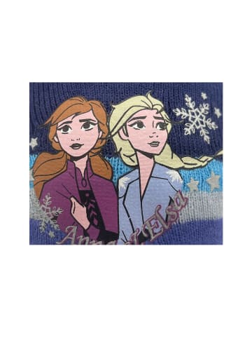 Disney Frozen Mütze Strick Elsa und Anna in Dunkel-Blau