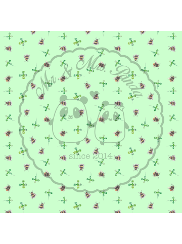 Mr. & Mrs. Panda Sofa Tablett Hummeln Kleeblatt ohne Spruch in Grün