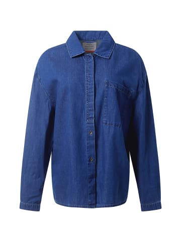 Timezone Jeansbluse Hemdkragen Brusttasche Loose Fit in Blau