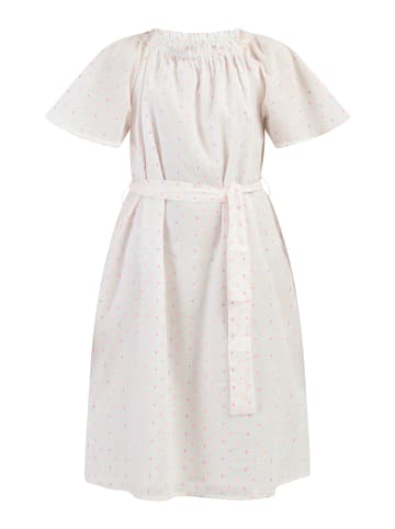 myMo KIDS Mädchen Kleid in Weiss Pinkorange Punkte