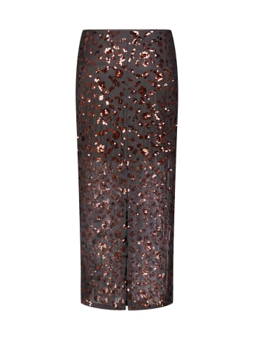Paillettenrock mit elastischem Bund in Black/Brown