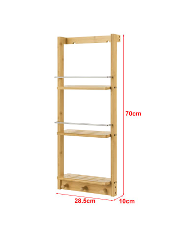 en.casa Wandregal Lidingö Bambus  in Beige (L)46cm (B)24cm (H)84cm