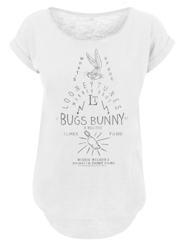 F4NT4STIC Long Cut T-Shirt Looney Tunes Bugs Bunny A Wild Hare in weiß
