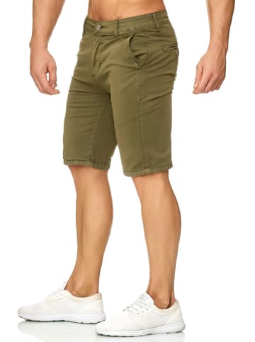 Max Men Chino Shorts Capri 3/4 Hose Stretch Bermuda in Grün
