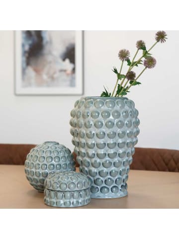 House Nordic Vase BUBBLES Blau Keramik 14x15 cm