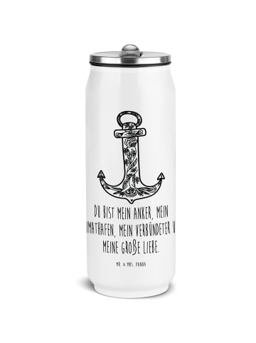 Mr. & Mrs. Panda Schul Trinkflasche Anker Blau mit Spruch in Weiß