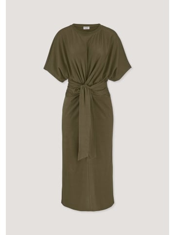 Hessnatur Jersey Kleid Midi in goldoliv