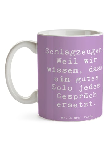 Mr. & Mrs. Panda Cappuccinotasse Spruch Schlagzeug Solo mit Spruch in Lavendeltraum