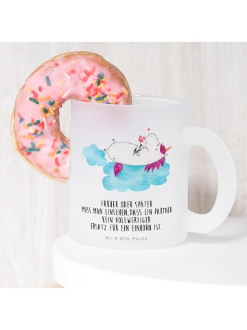 Mr. & Mrs. Panda Haferl Einhorn Verliebt mit Spruch in Transparent