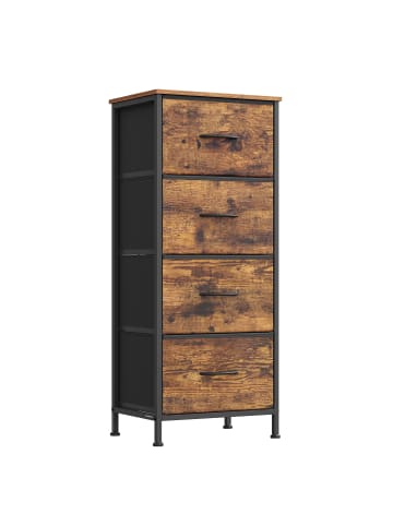 SONGMICS Kommode Bellah in Braun-Schwarz - (B)39.6 x (H)95.2 x (T)30 cm
