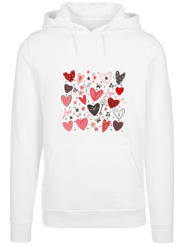 F4NT4STIC Hoodie Cute Herzen Variety Valentinstag in weiß