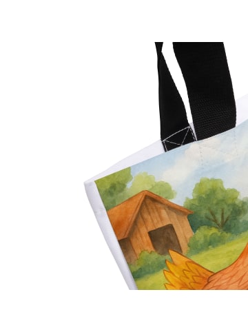 Mr. & Mrs. Panda Shopper Tasche Huhn Stolz Design mit Spruch in Weiß